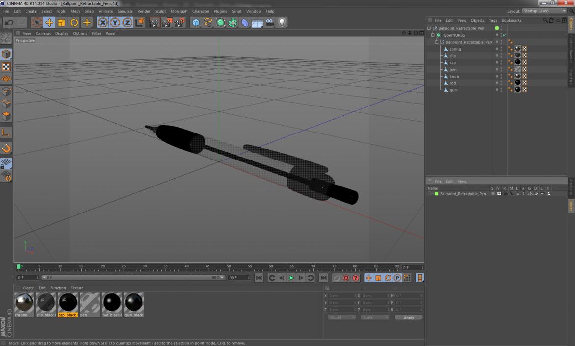 3D model Ballpoint Retractable Pen