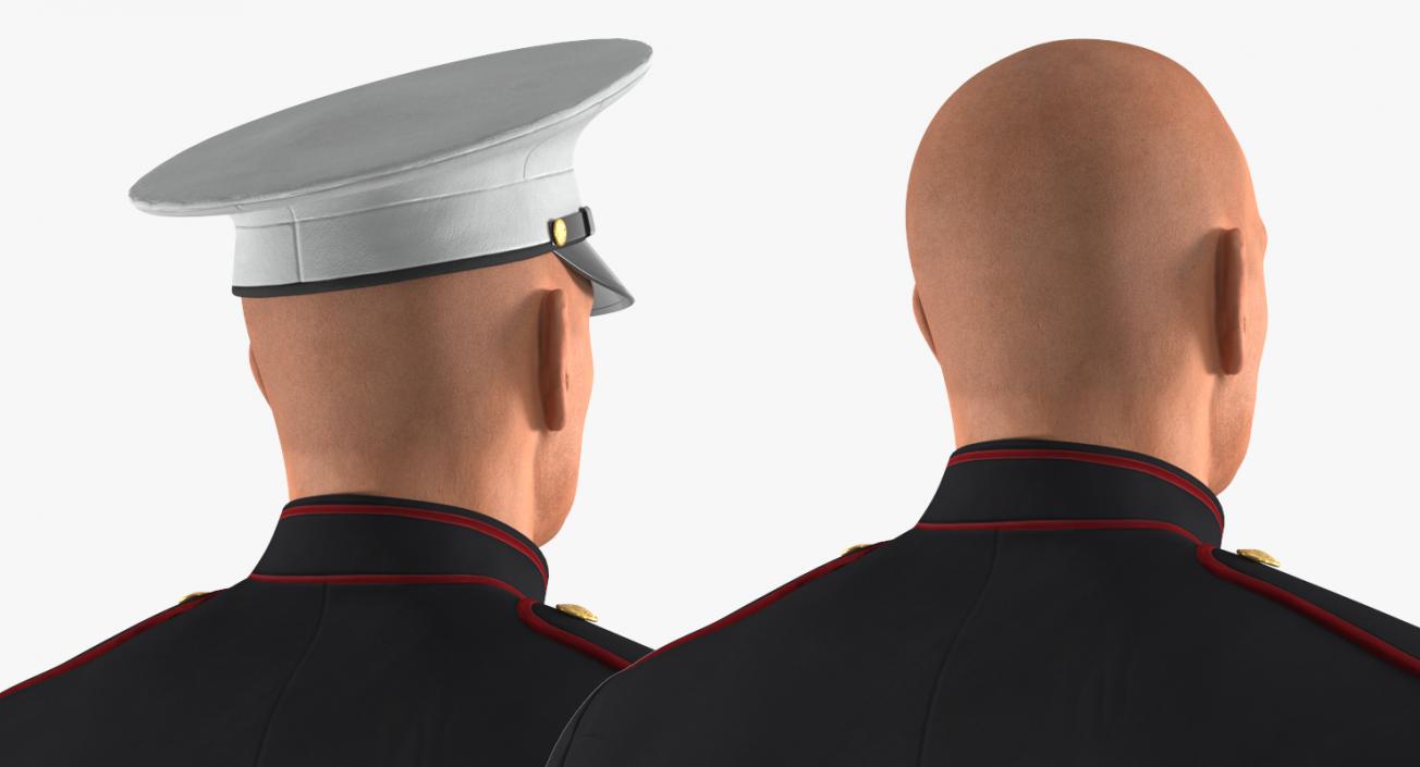 USMC US Marine Officer Wearing Parade Uniform Standing Pose 3D model