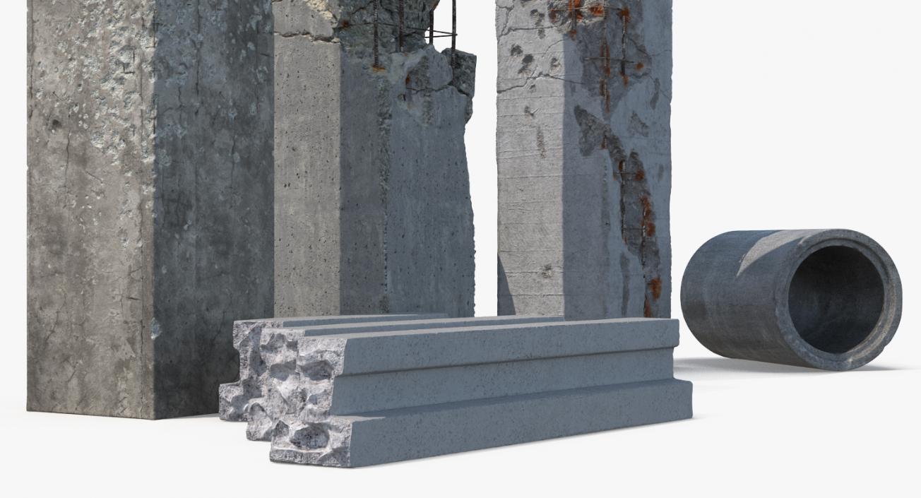 3D Concrete Elements Collection model