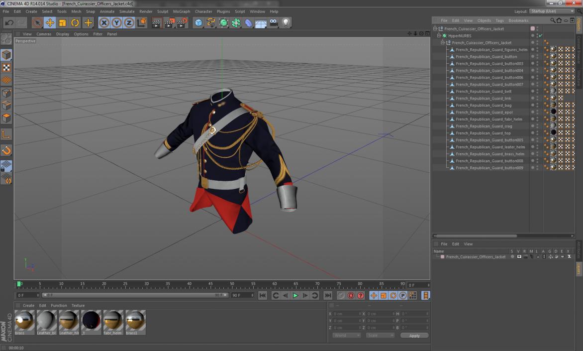 3D French Cuirassier Officers Jacket model