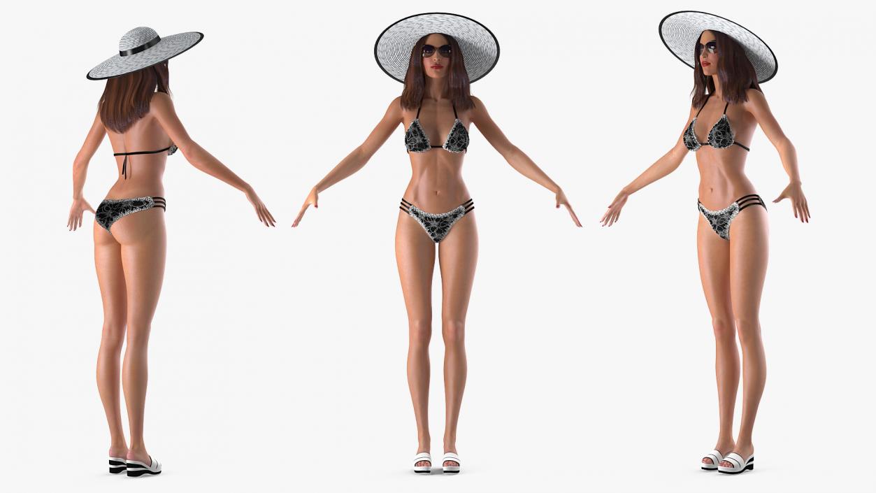 Bikini Woman Rigged 3D model
