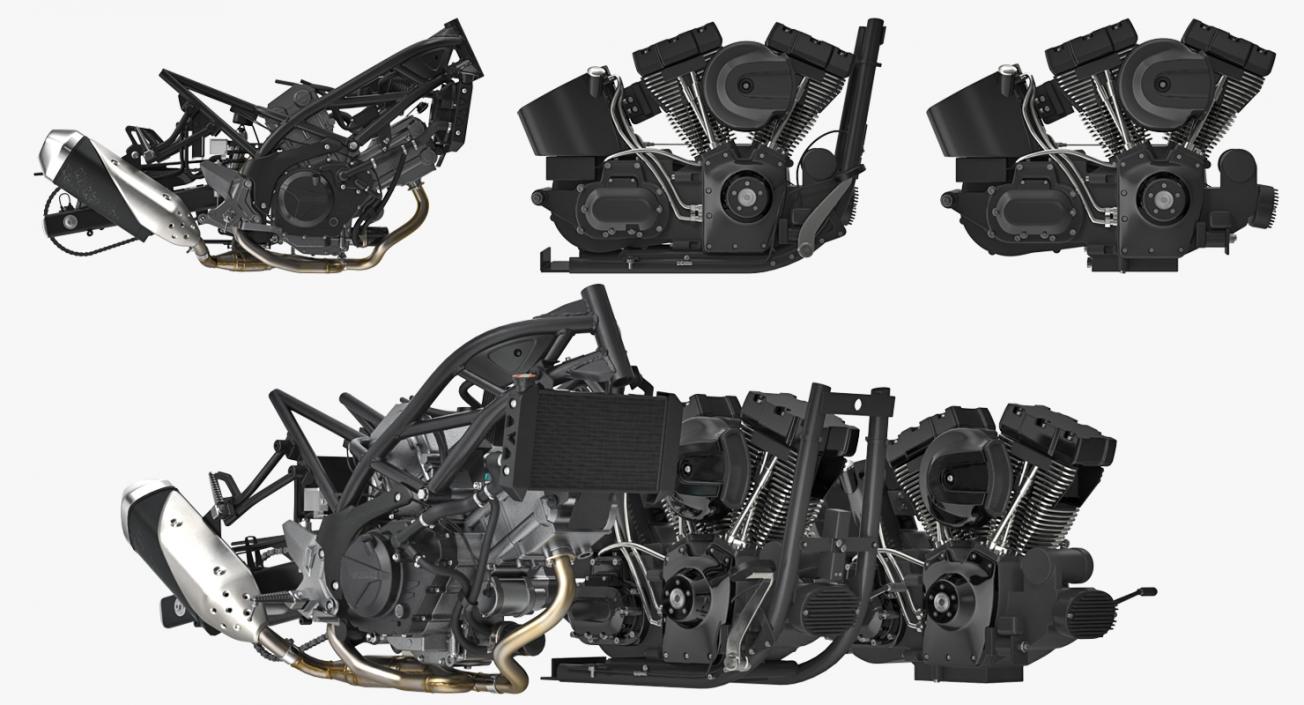 Motorcycle Engines Collection 3D model