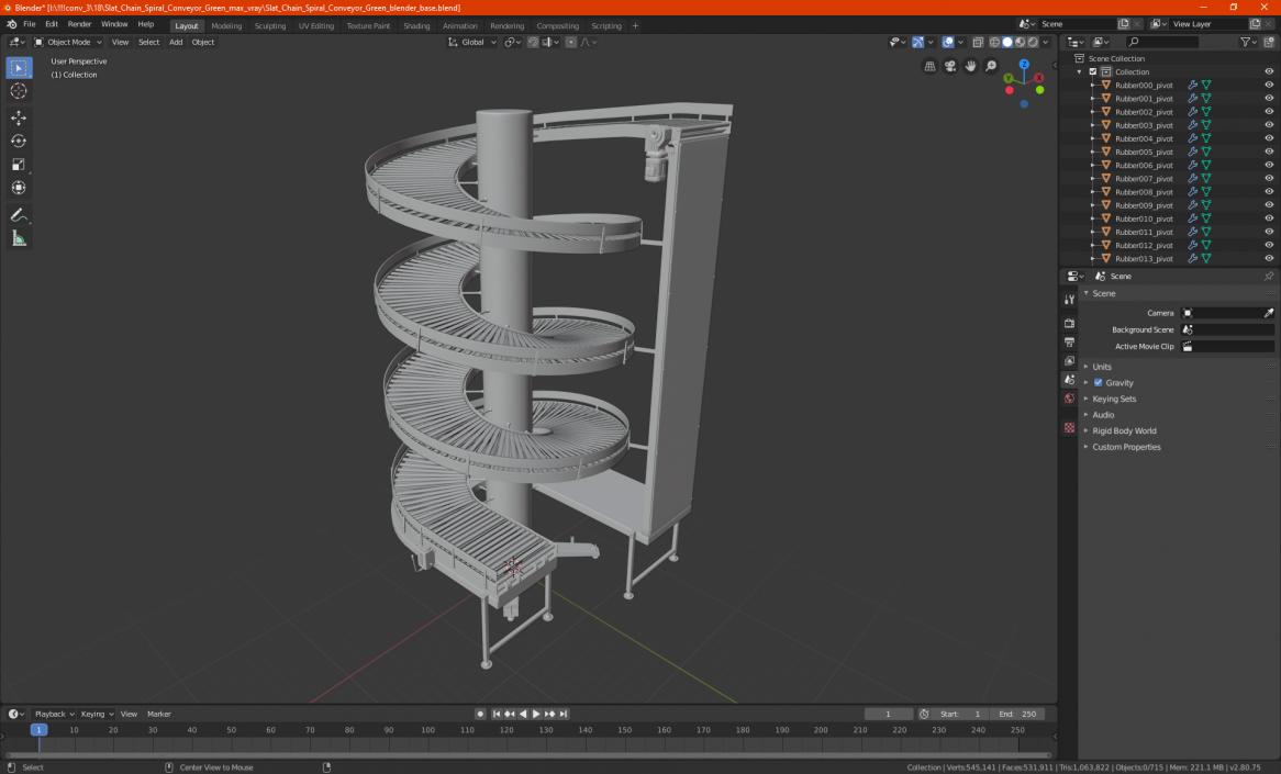 3D Slat Chain Spiral Conveyor
