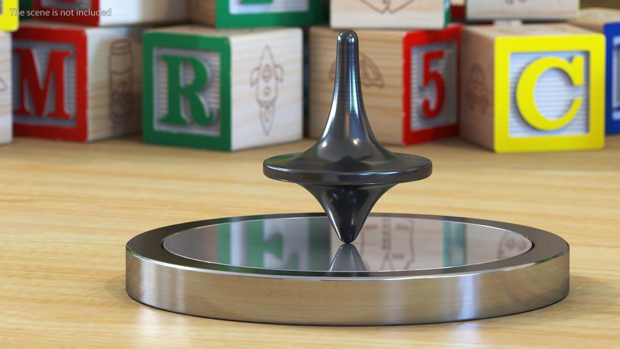 3D Metal Spinning Top with Base model