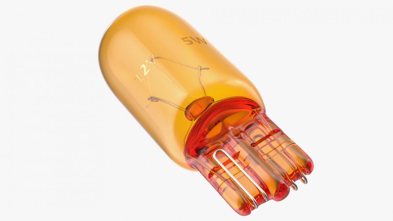 3D Halogen Capeless T10 W5W Light Bulb Amber