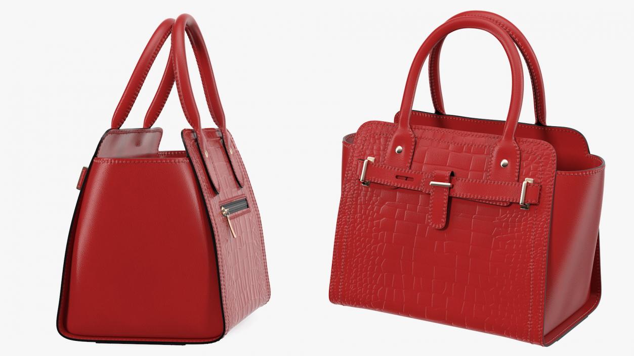 Alligator Women Handbag Red 3D