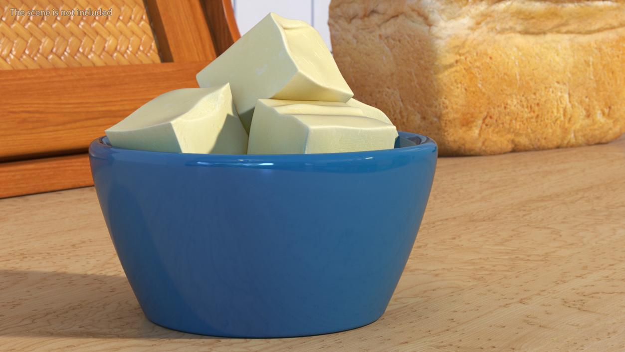 3D Bowl with Pieces of Butter