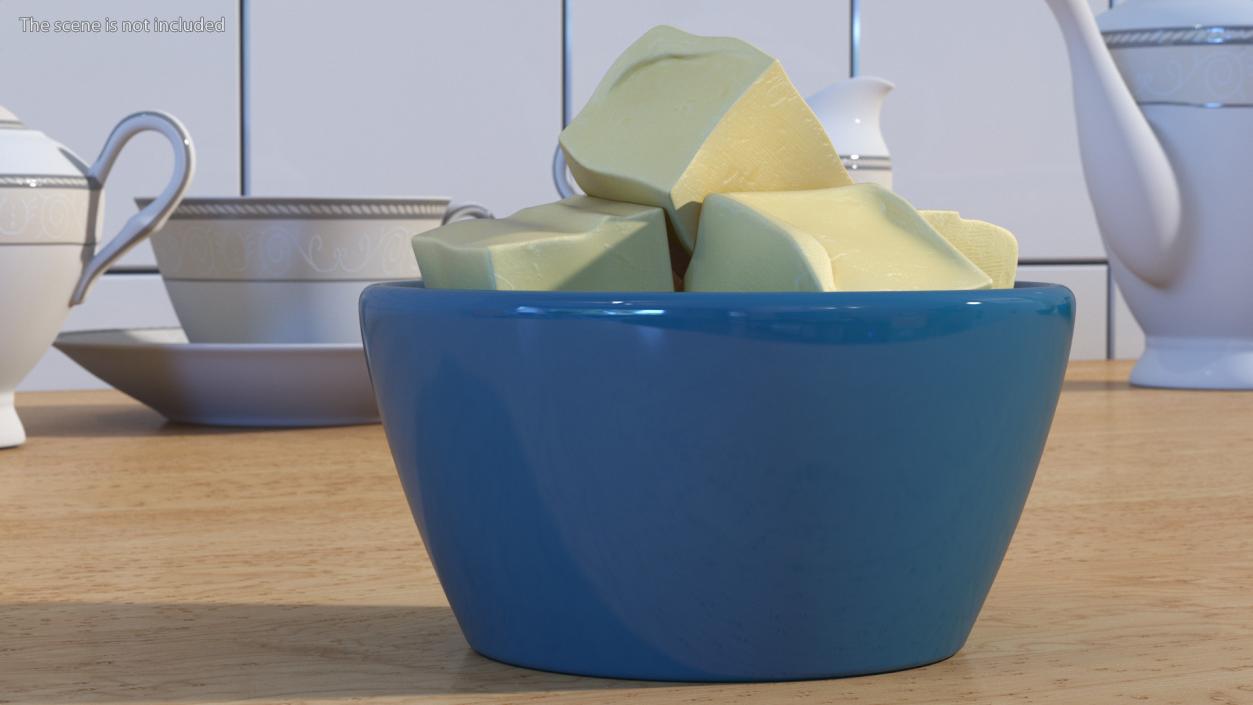 3D Bowl with Pieces of Butter