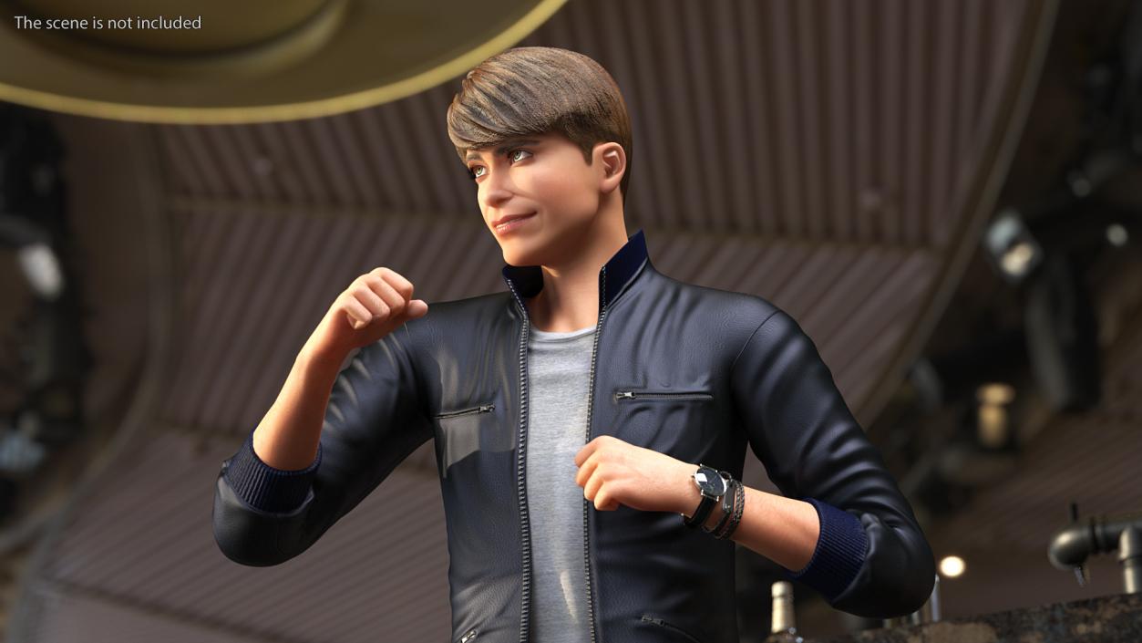 3D Teenage Boy Street Clothes Rigged model