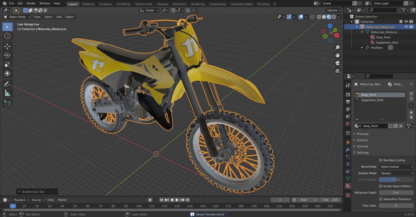3D model Motocross Motorcycle