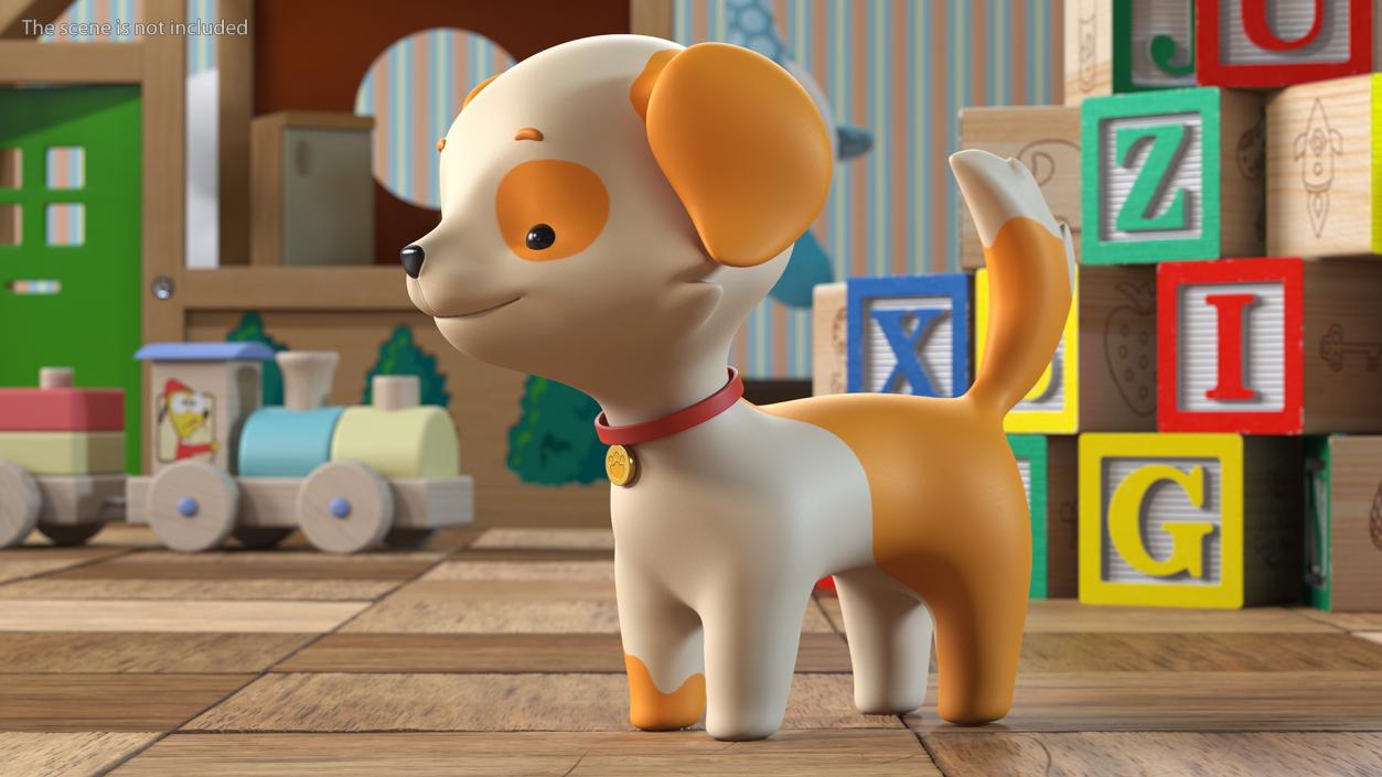 3D Cartoon Puppy Dog Rigged for Modo model