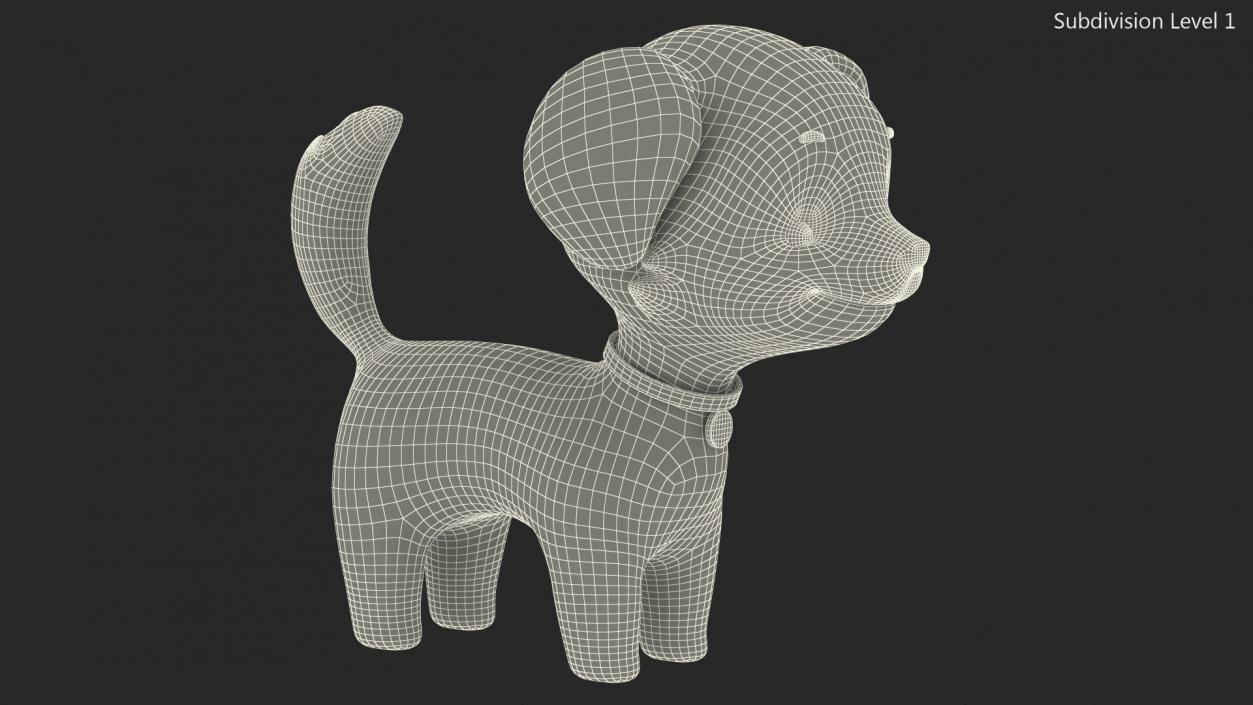 3D Cartoon Puppy Dog Rigged for Cinema 4D model