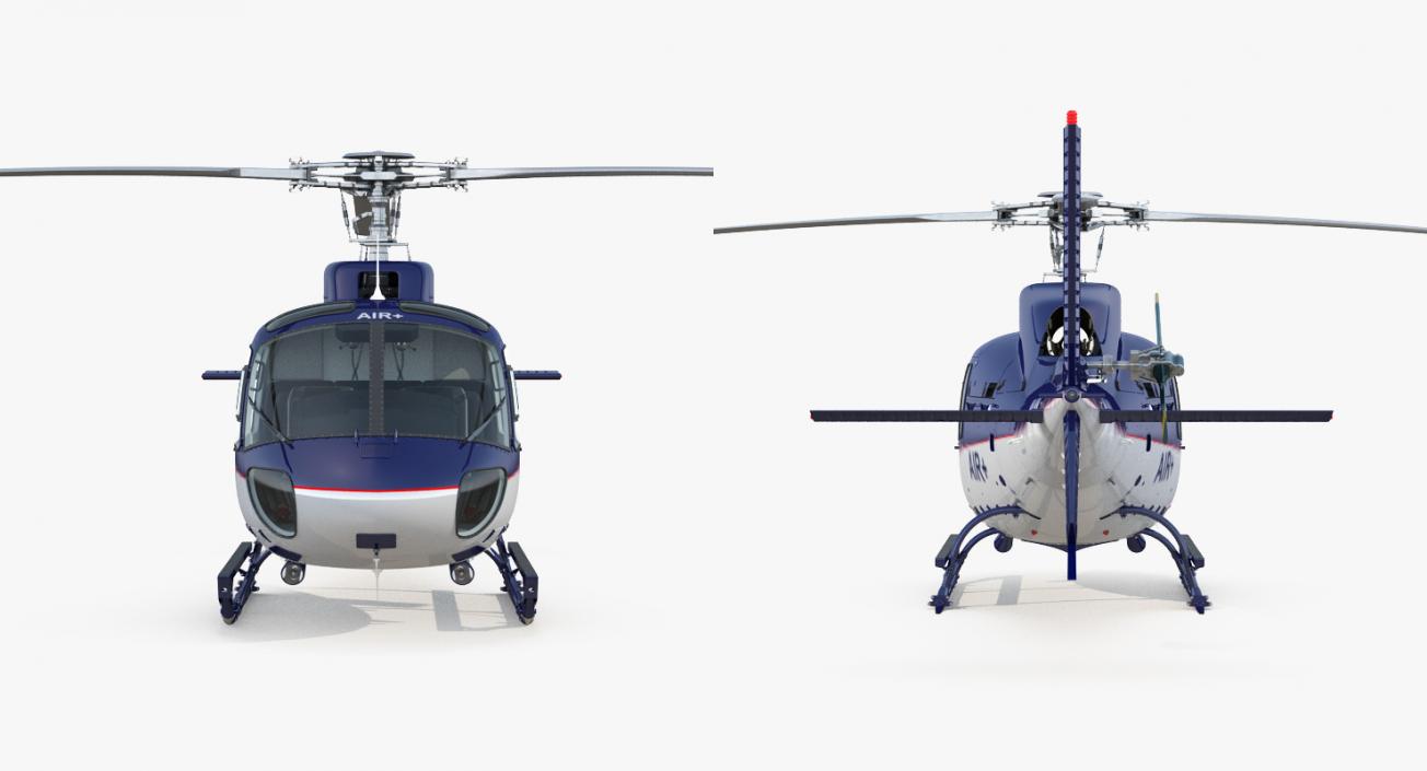 Light Utility Helicopter Eurocopter AS 350 Rigged 3D model