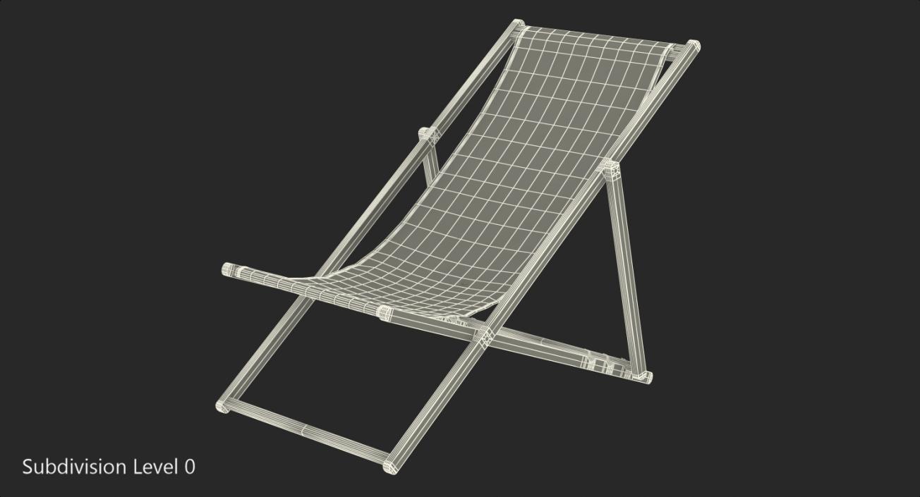 Classic Beach Folding Chair 3D