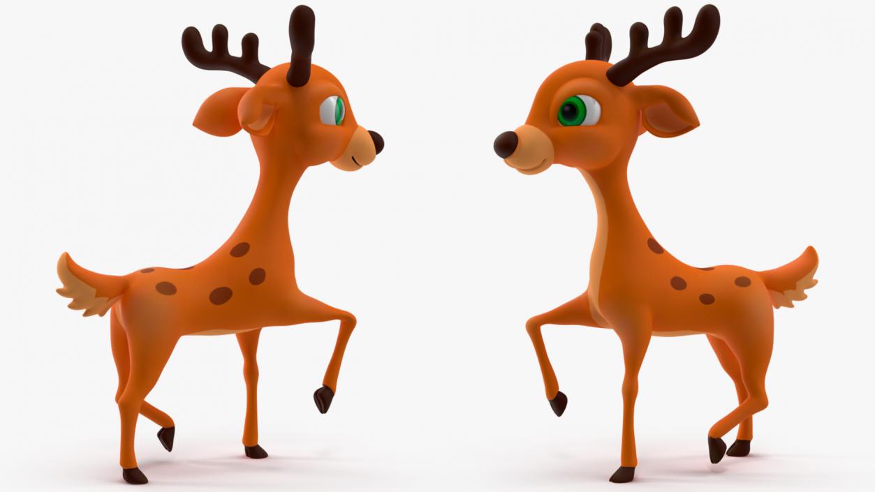 Cartoon Reindeer Rigged for Maya 3D