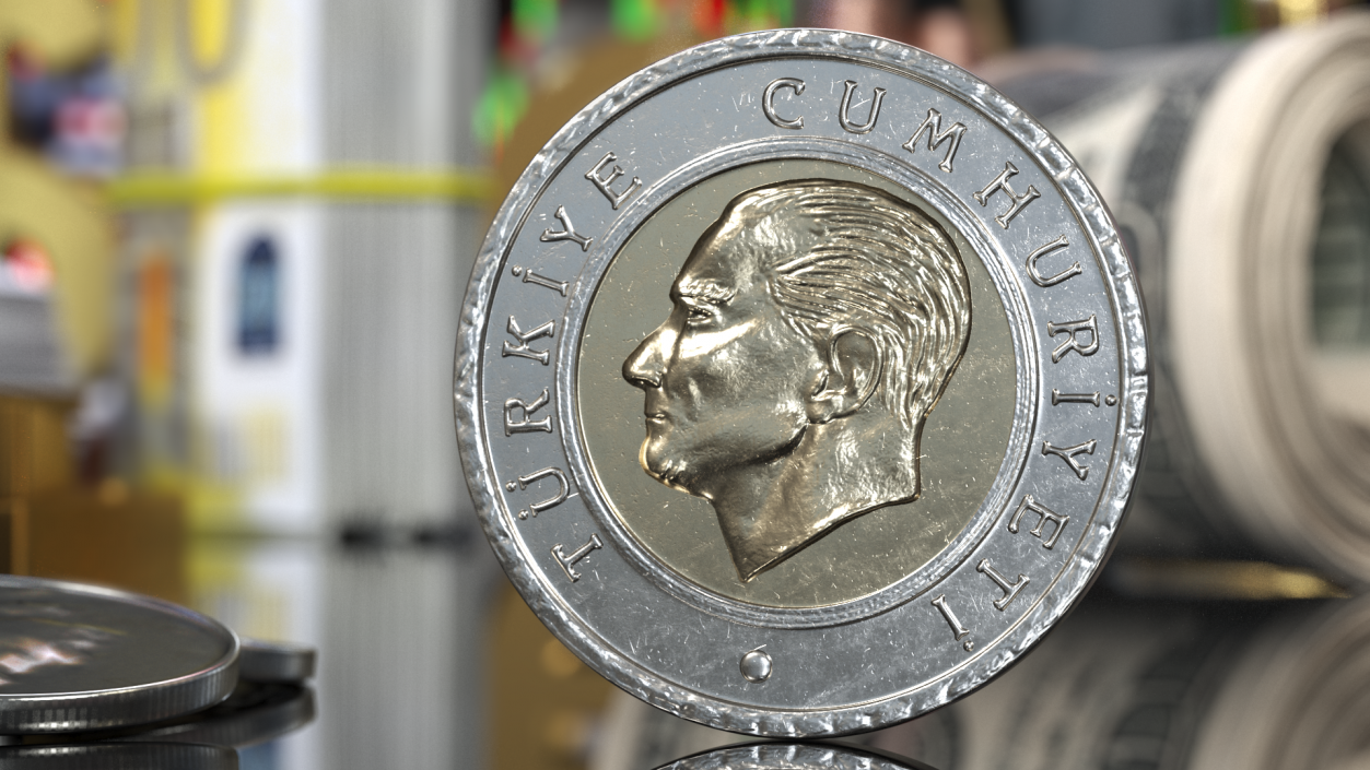 3D model Coin 50 Kurus from Turkey