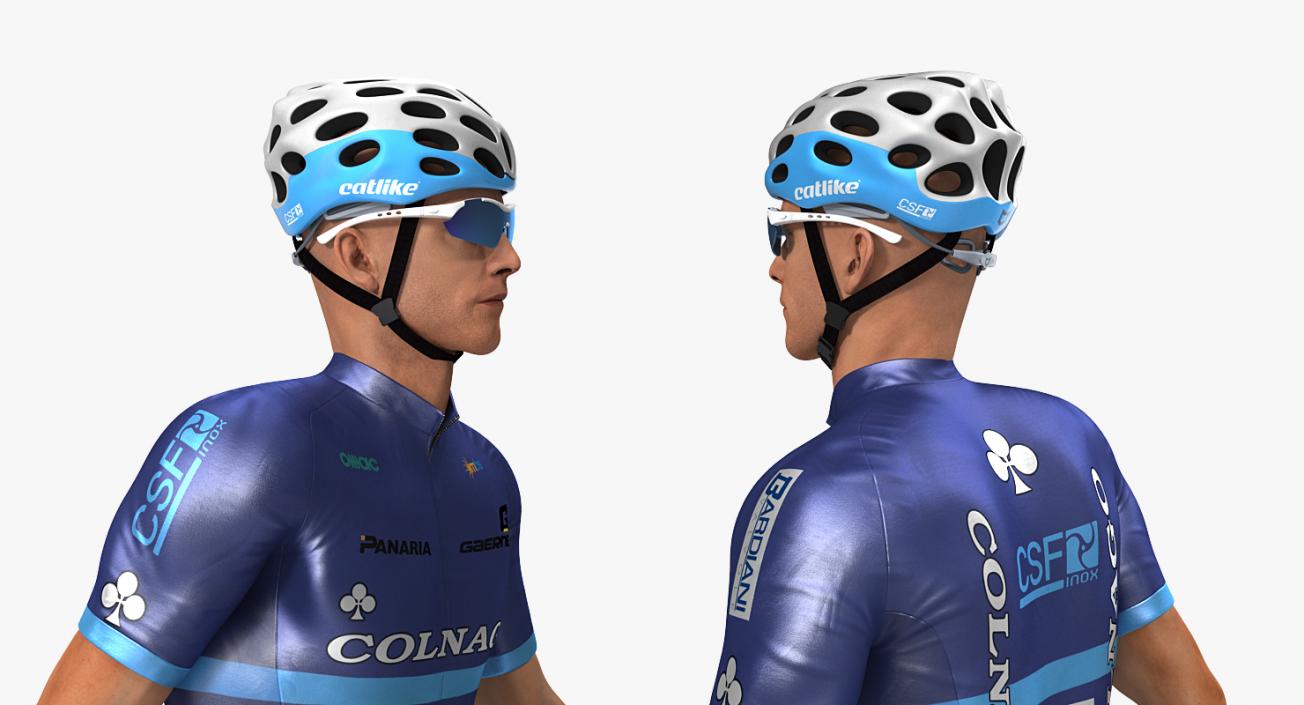 Athlete Cyclist Blue Rigged 3D