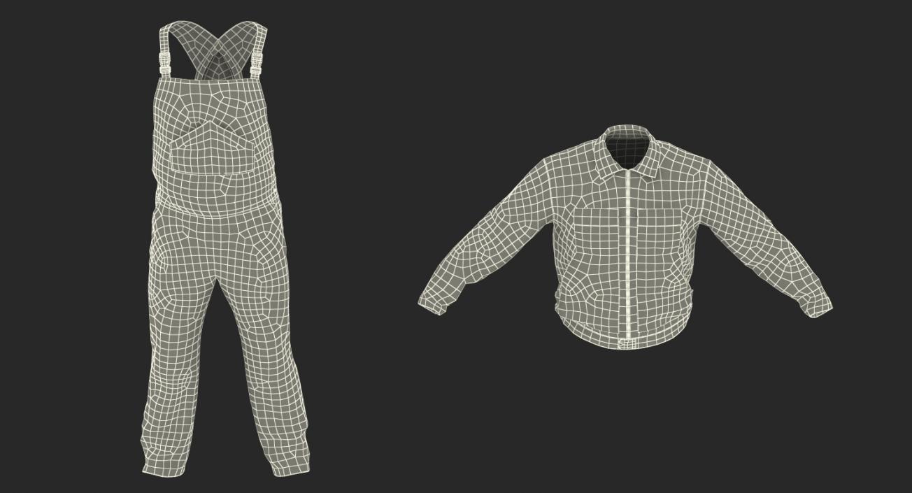 Long Sleeve Coveralls Uniform 3D model