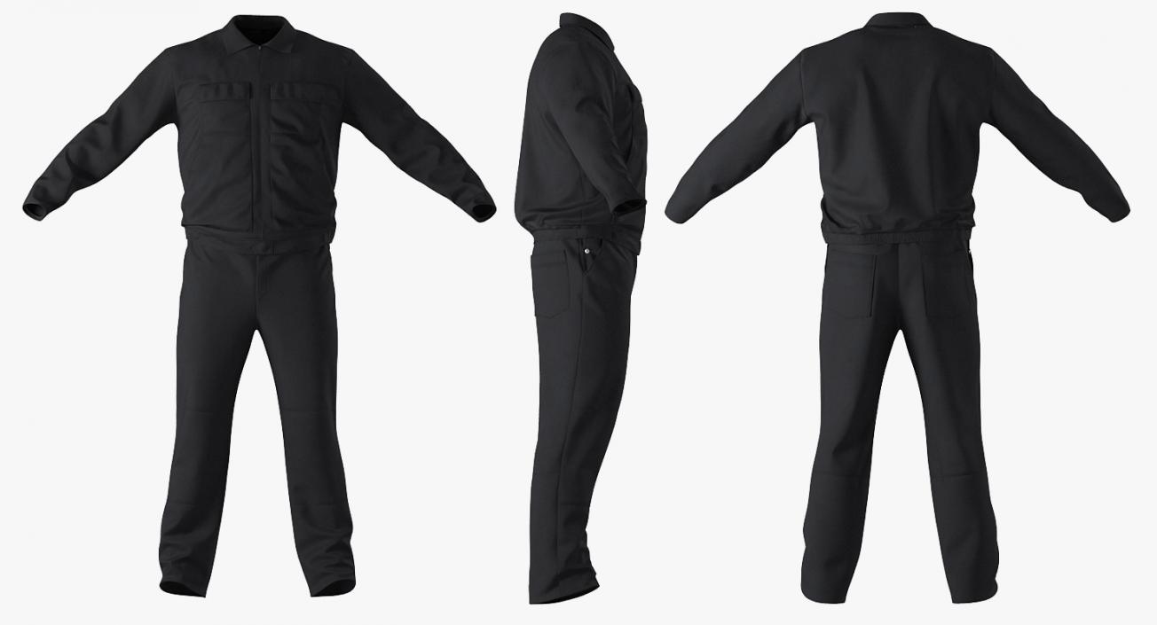 Long Sleeve Coveralls Uniform 3D model