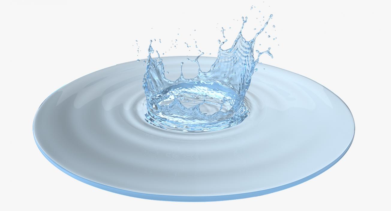 3D Water Crown Splash model