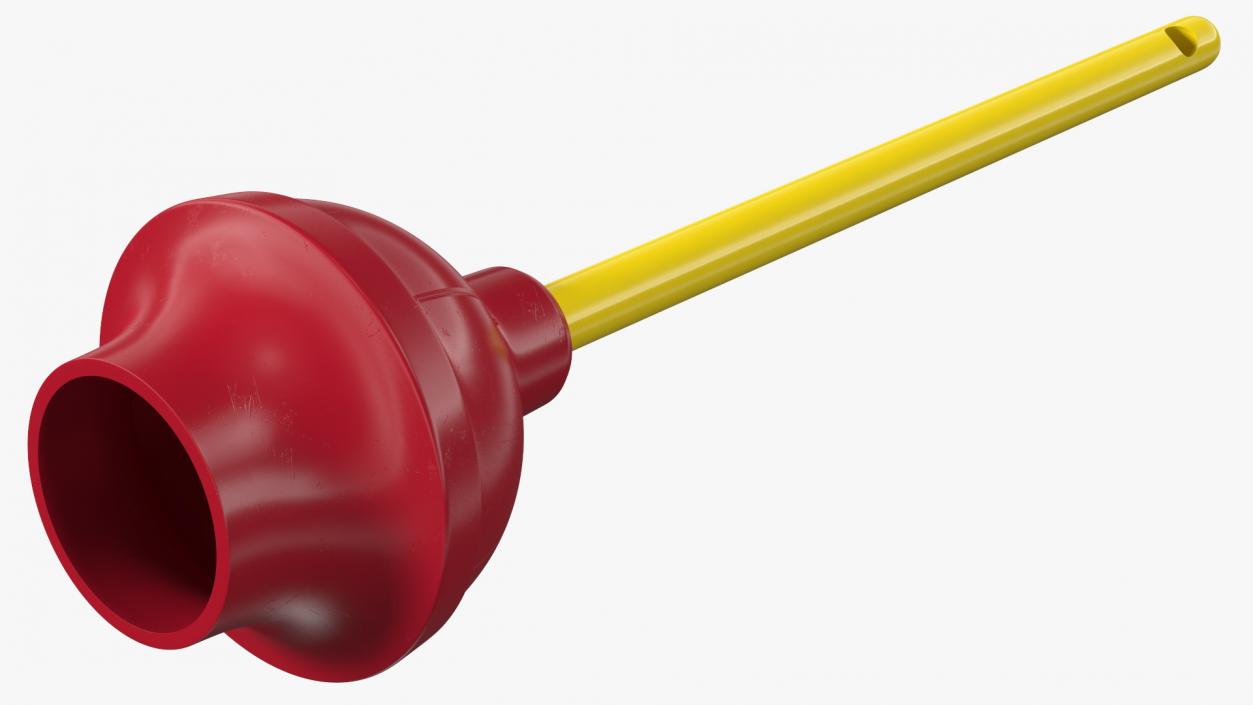 3D Heavy Duty Flange Toilet Plunger Red
