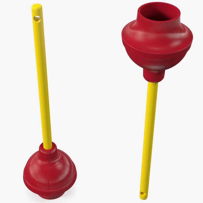 3D Heavy Duty Flange Toilet Plunger Red