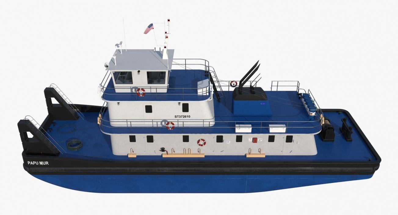 Push Boat Ship 3D model