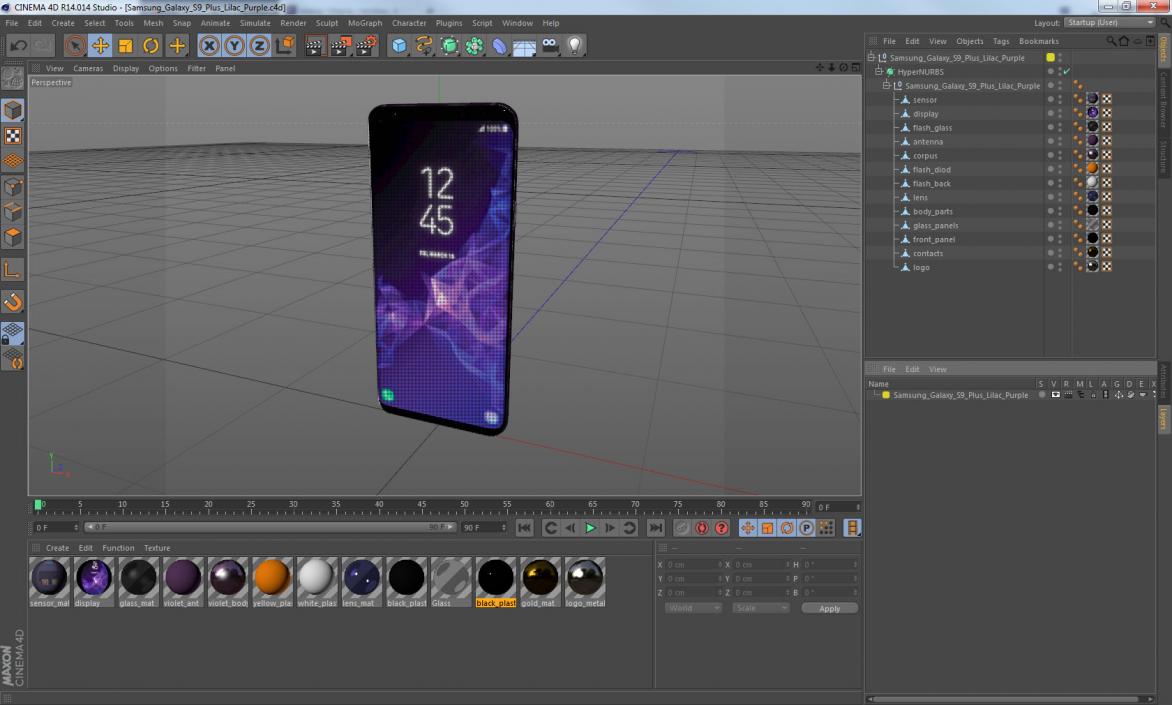 3D model Samsung Galaxy S9 Plus Lilac Purple