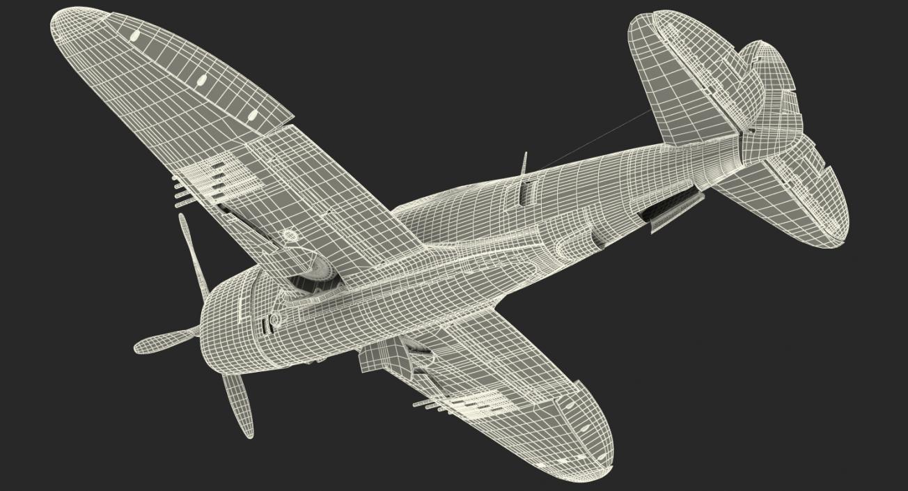 3D model Fighter Aircraft Republic P-47 Thunderbolt US WWII