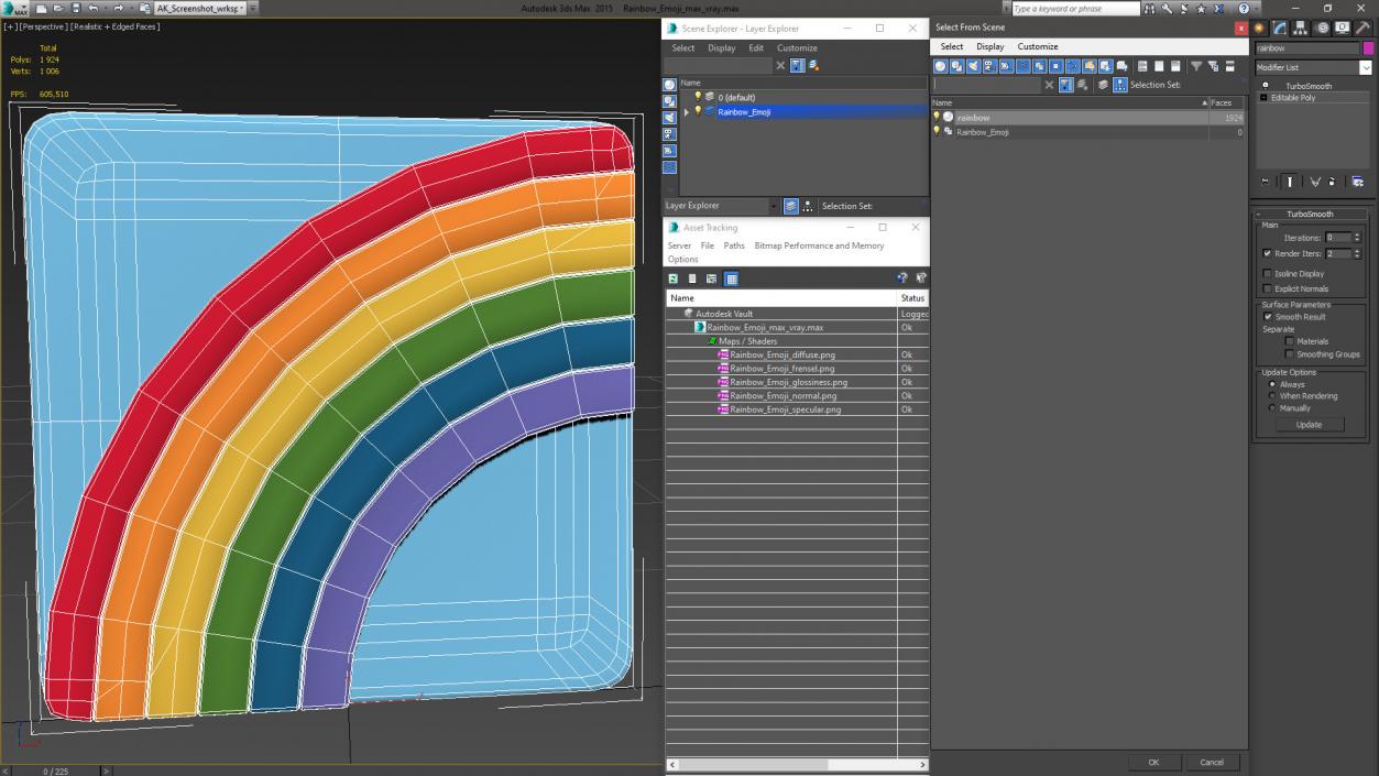 3D Rainbow Emoji model