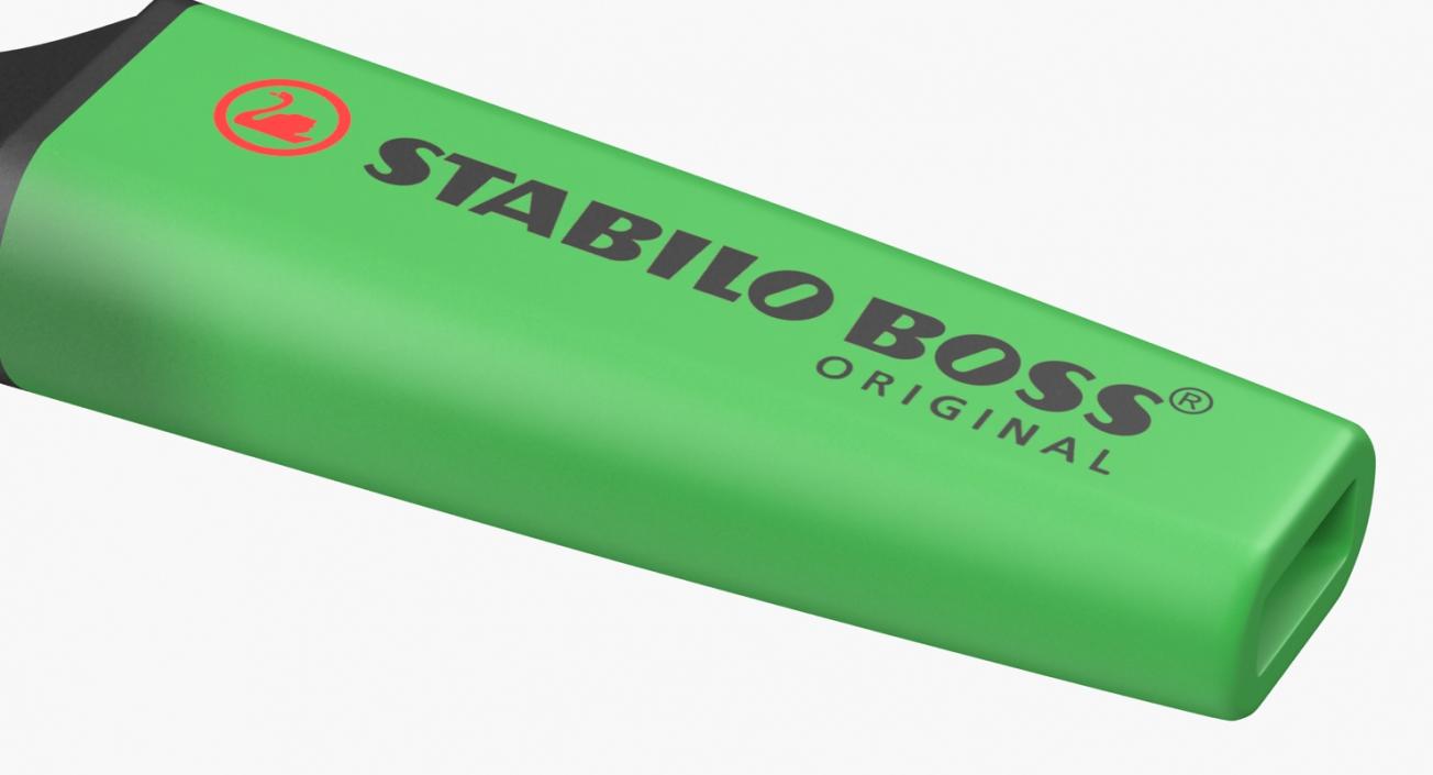 3D Fluorescent Green Highlighter Pen model