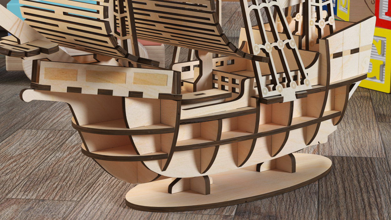 3D Wooden Puzzle Ship model