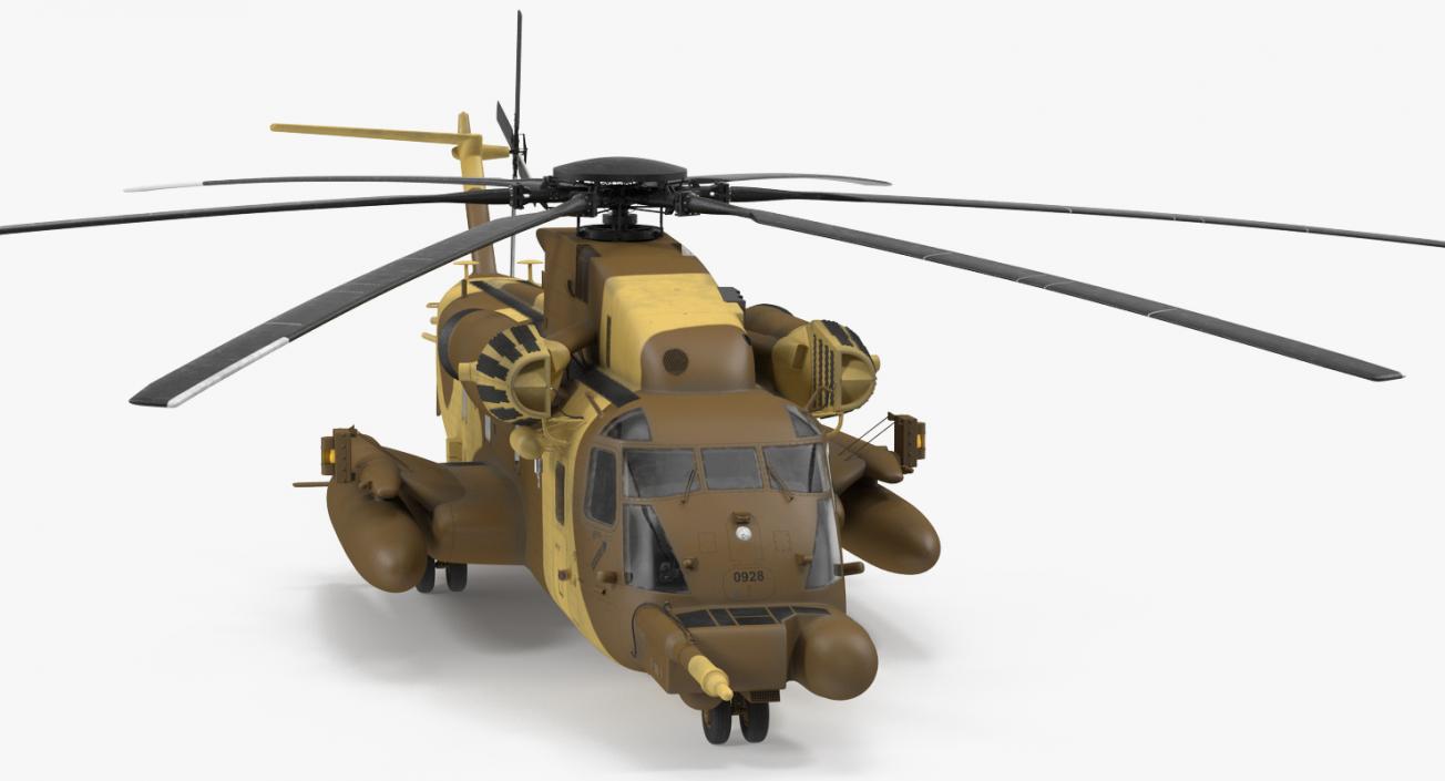 Combat Helicopter Sikorsky MH-53 Pave Low III Rigged 3D
