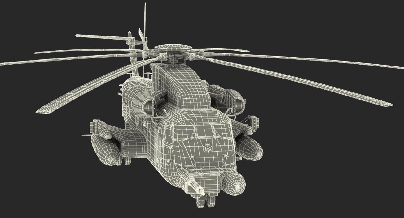 Combat Helicopter Sikorsky MH-53 Pave Low III Rigged 3D