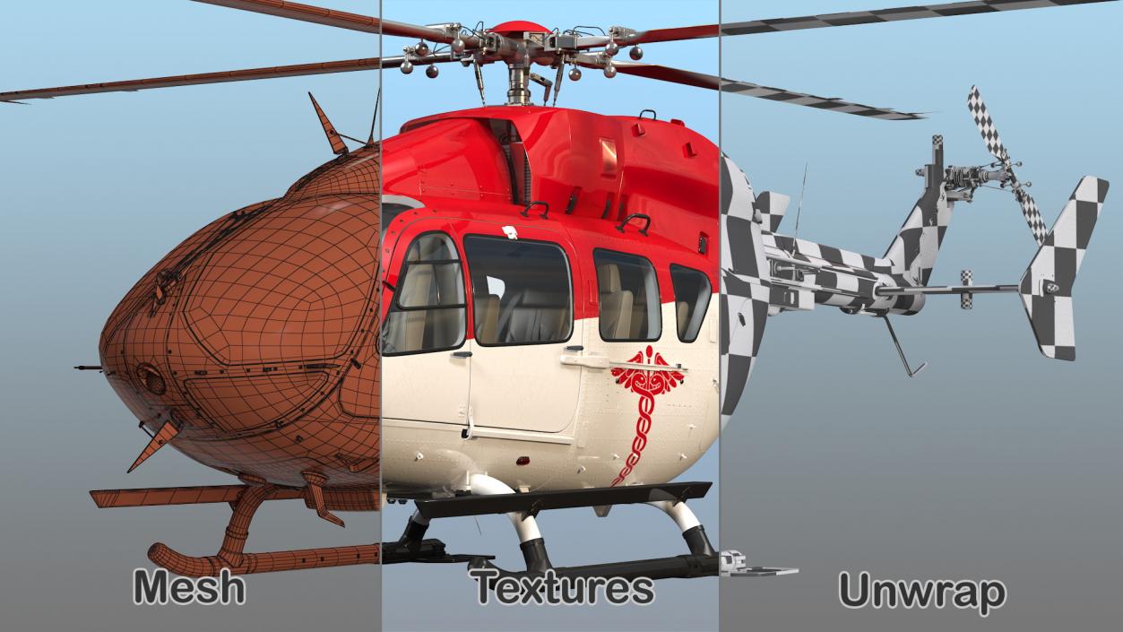 Rescue Helicopter Rigged 3D model