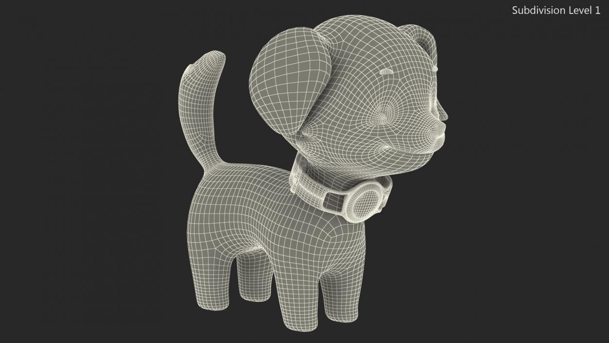 Cartoon Puppy Dog with Apple Dog Tracker Collar 3D