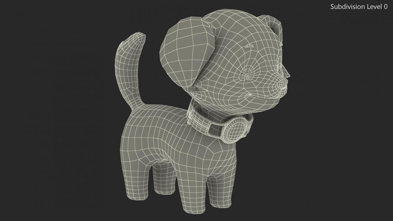 Cartoon Puppy Dog with Apple Dog Tracker Collar 3D