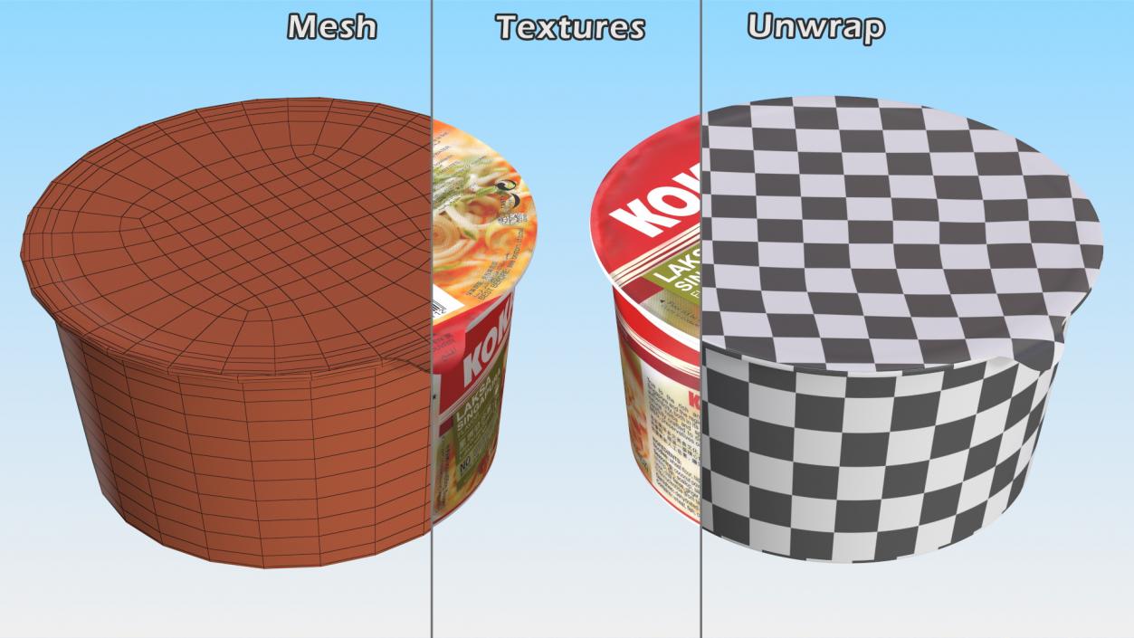 3D KOKA Instant Noodles Bowl Cup Closed
