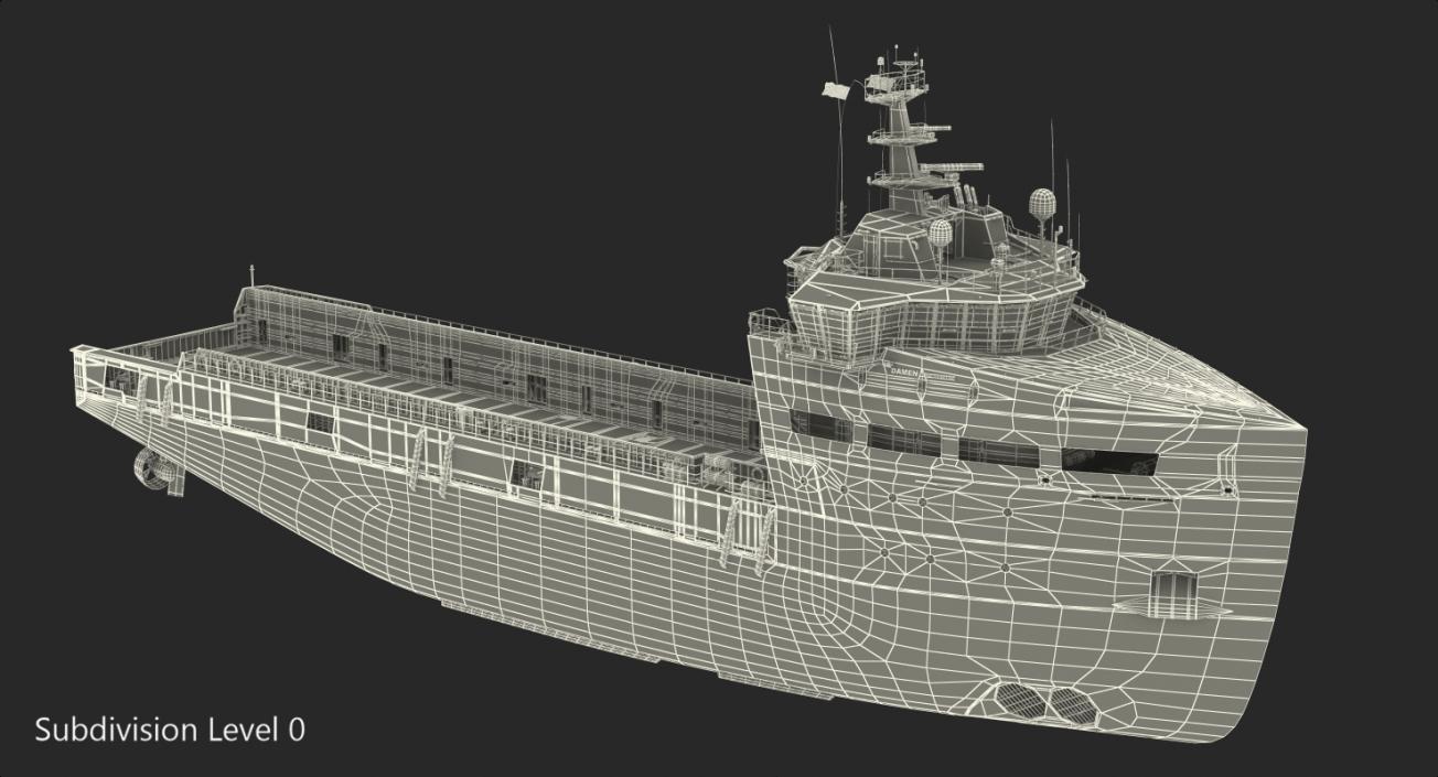 Platform Supply Vessel Rigged 3D model