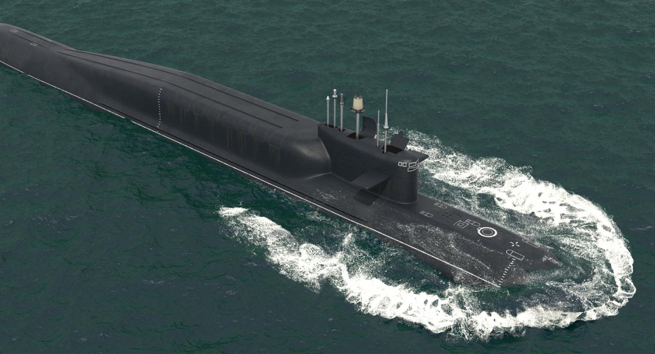 Russian Nuclear Strategic Submarine Delta IV Class Rigged 3D