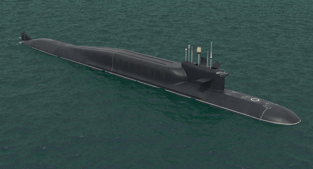 Russian Nuclear Strategic Submarine Delta IV Class Rigged 3D