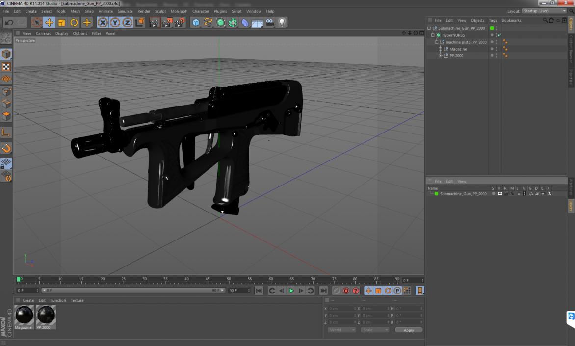 Submachine Gun PP-2000 3D