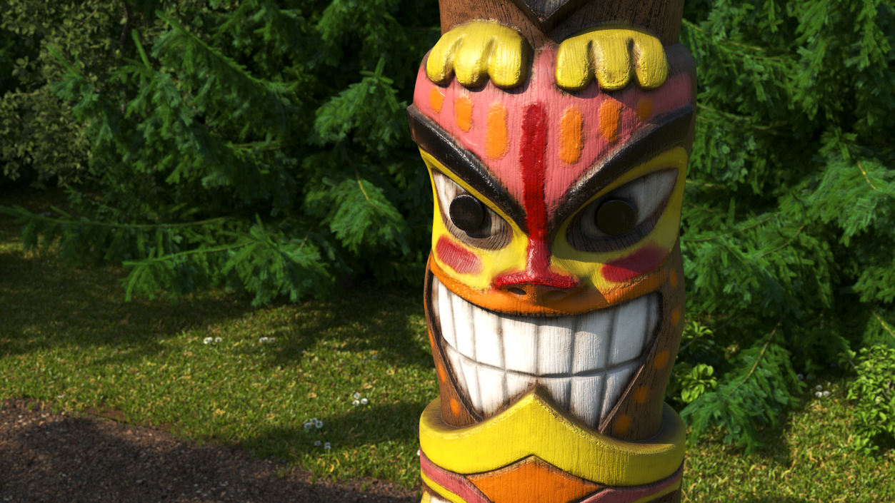 3D Colorful Wooden Totem Pole