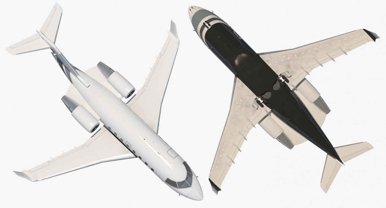 3D Business Jet Bombardier Challenger 604 Generic Rigged model