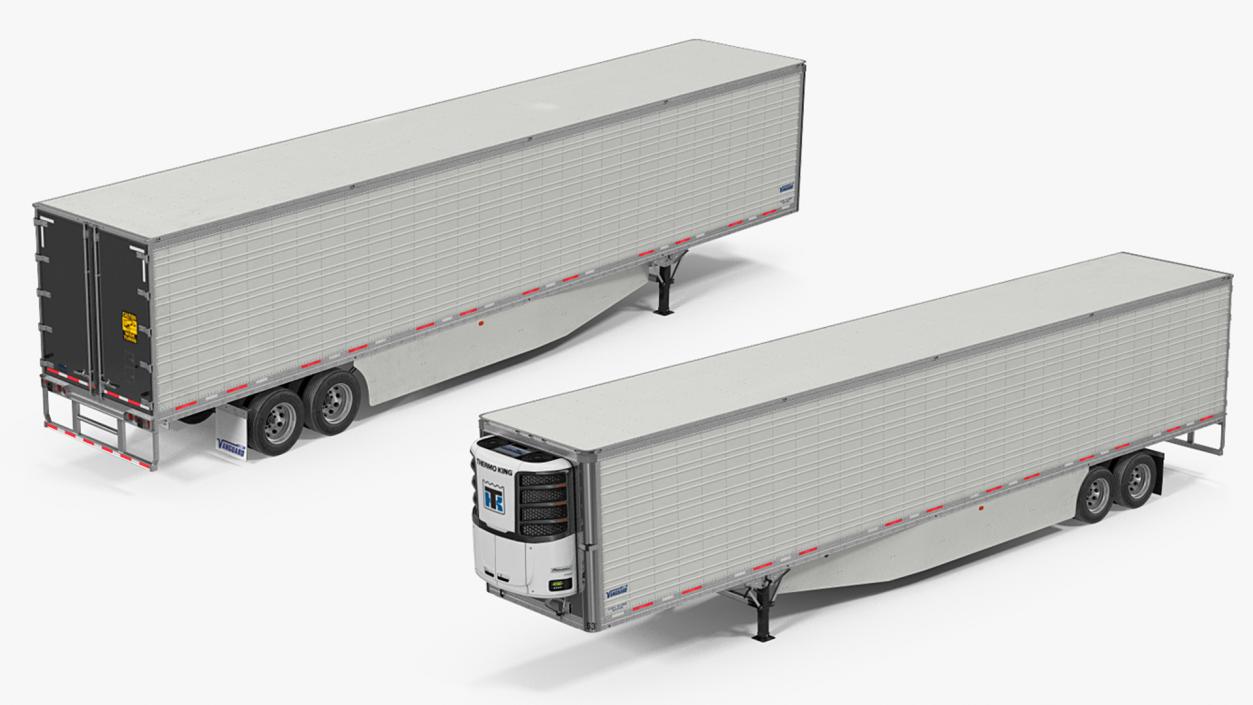 3D Freightliner Truck with Reefer Trailer model