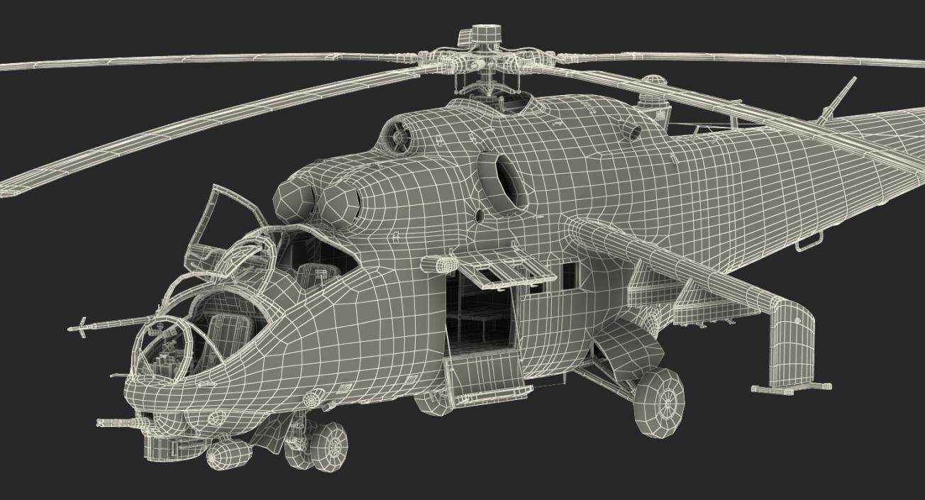 3D Russian Helicopter Mil Mi-24 Hind model