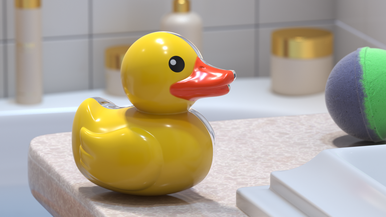 Bath Duck Anatomy Glass Half Shell 3D model