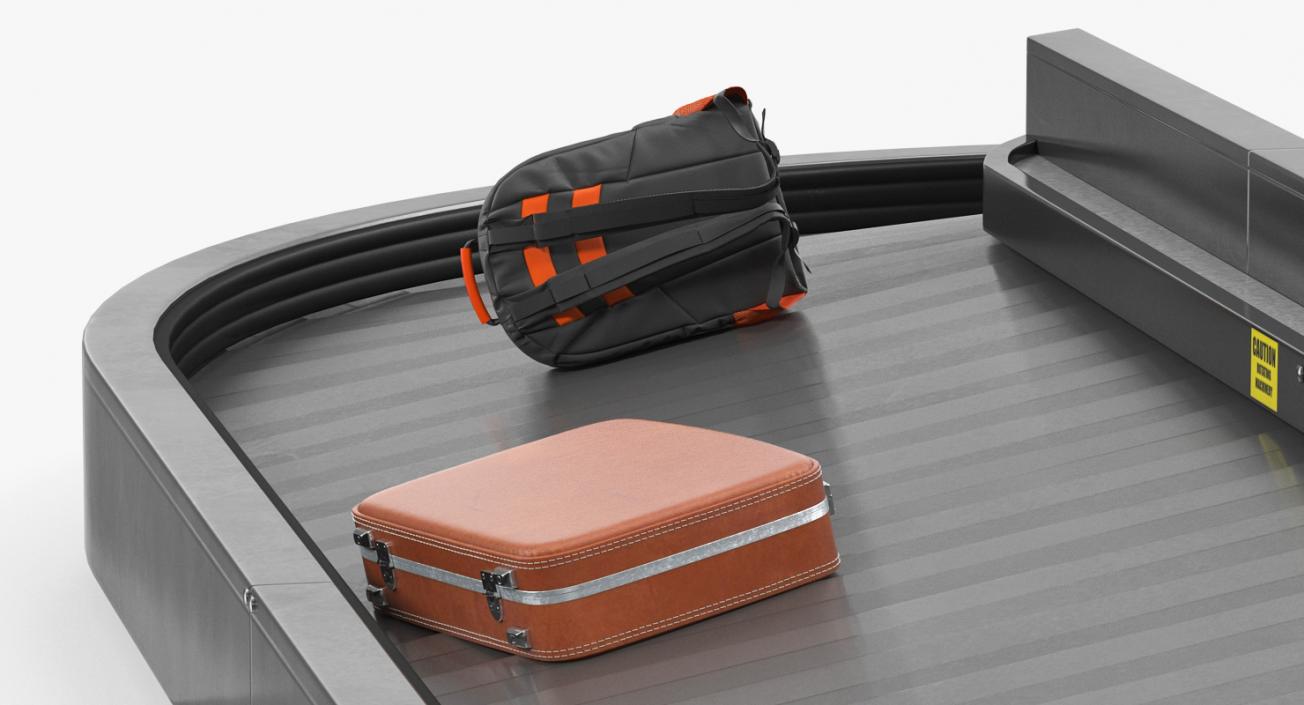 3D model Baggage Claim Conveyor Metal Rigged