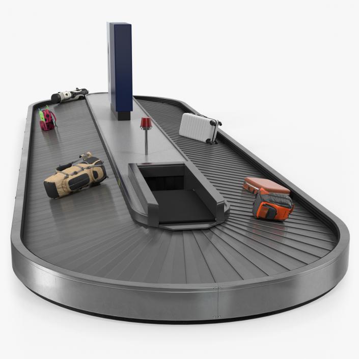 3D model Baggage Claim Conveyor Metal Rigged