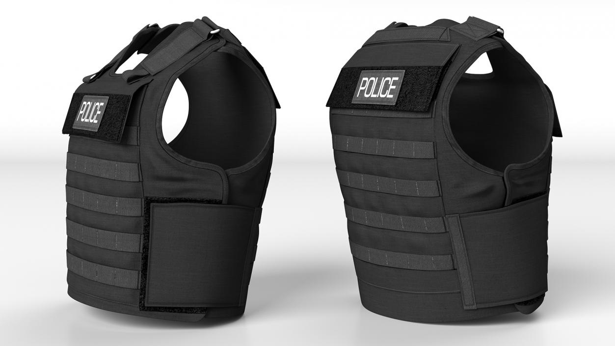 3D Police Black Body Armor Carrier
